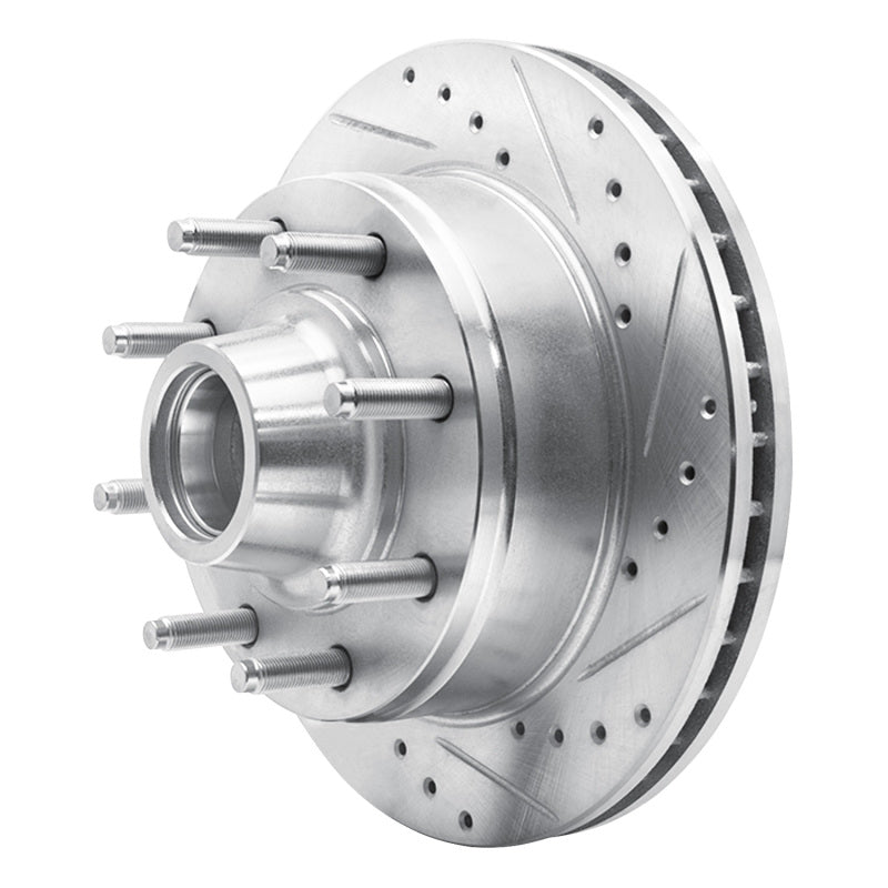 DFC 80-85 Ford F-250 2WD (Excl Super Duty) Front Right Drilled & Slotted Silver Brake Rotor