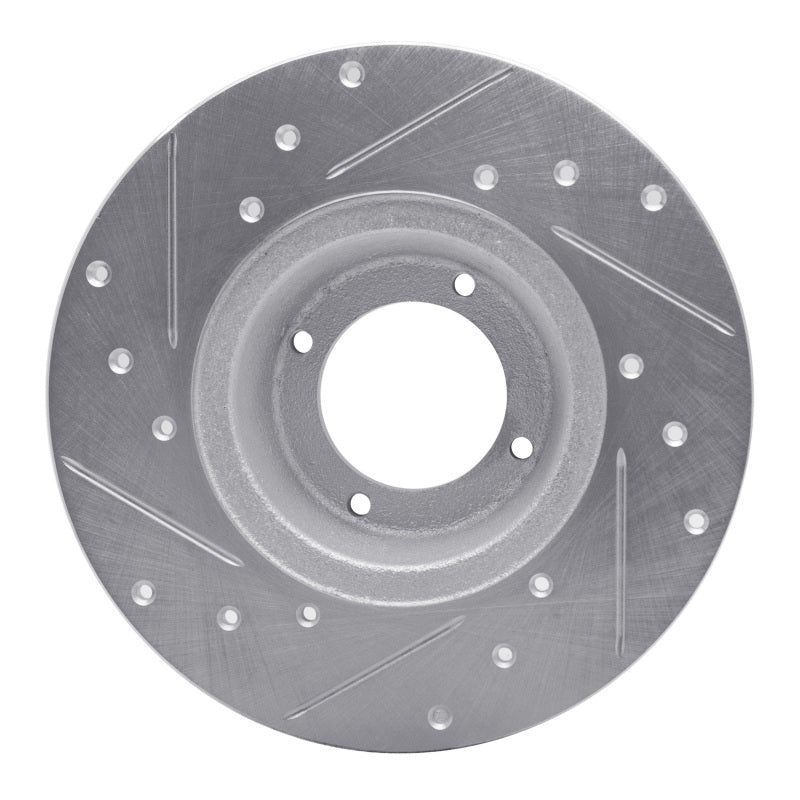 R1 75-80 Triumph TR7 Front Right Drilled & Slotted Silver Brake Rotor
