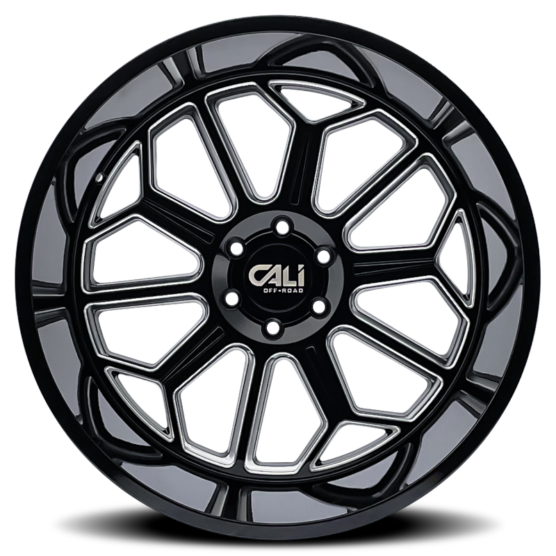 Cali Off-Road 9117 Auburn 20x10 / 6x139.7 BP / -25mm Offset / 106mm Hub Gloss Black Milled Wheel