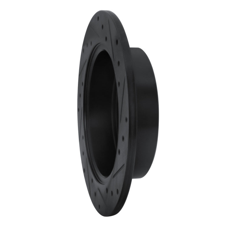R1 09-13 Pontiac Vibe Rear Left Drilled & Slotted Black Brake Rotor