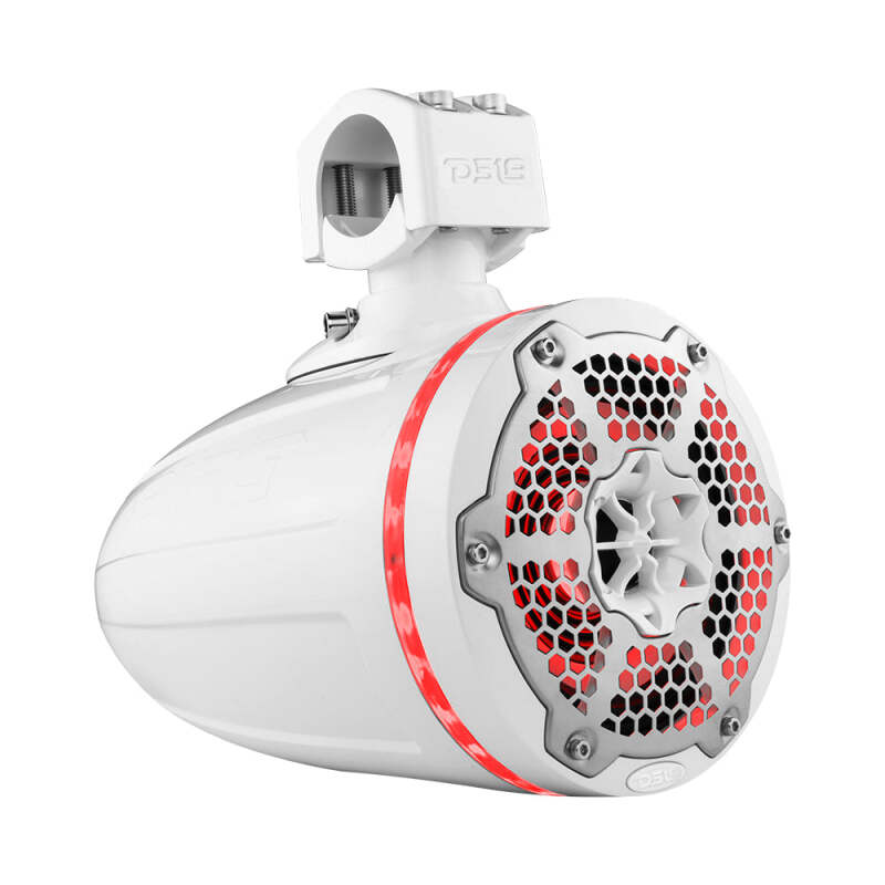 DS18 Tower Speakers 6.5in 1in Driver 150 Watts RMS w/ RGB LED Lights White