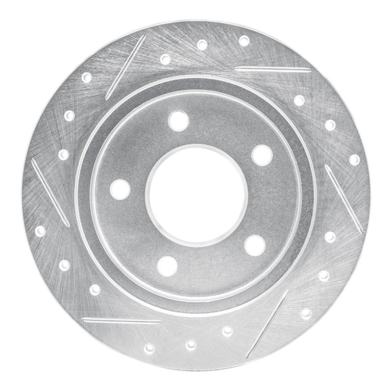 DFC 88-94 Buick Regal Rear Right Drilled & Slotted Silver Brake Rotor