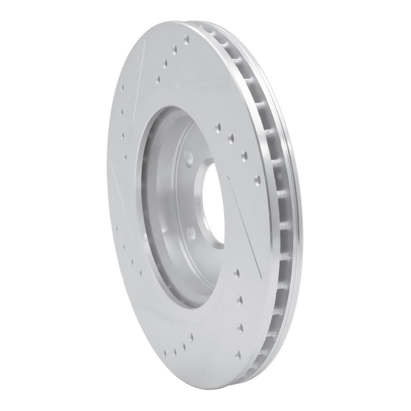 R1 14-23 Nissan Rogue Front Right Drilled & Slotted Silver Brake Rotor