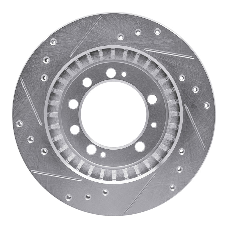 DFC 83-89 Chrysler Conquest Rear Right Drilled & Slotted Silver Brake Rotor