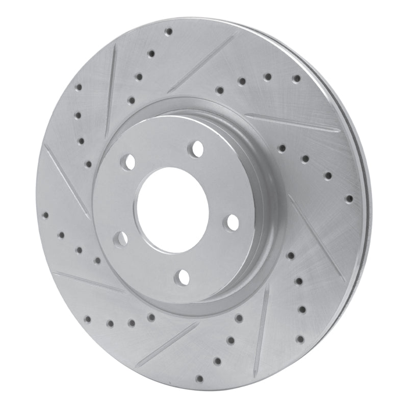 R1 88-91 Mazda 929 Front Left Drilled & Slotted Silver Brake Rotor