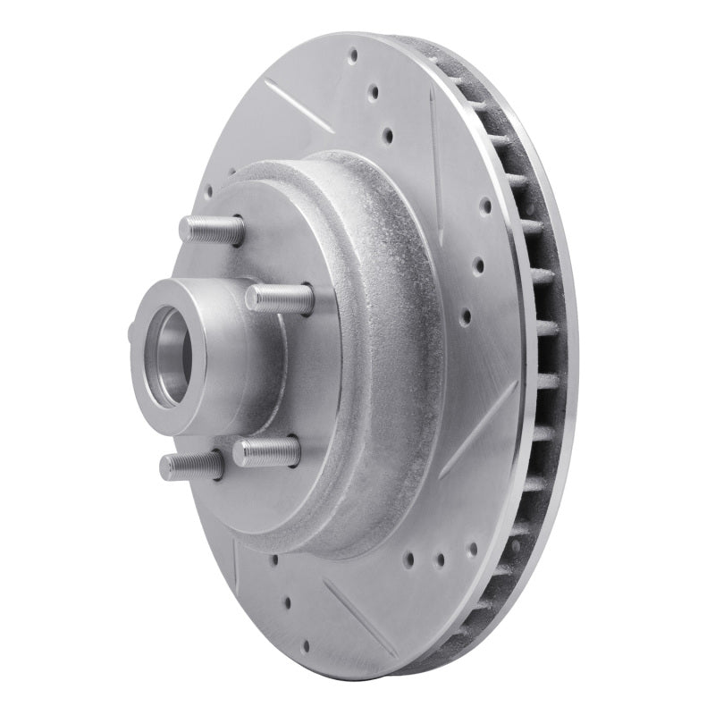 R1 70-72 Ford LTD Front Right Drilled & Slotted Silver Brake Rotor