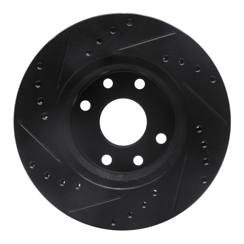 R1 90-93 Asuna SUNFIRE Front Right Drilled & Slotted Black Brake Rotor