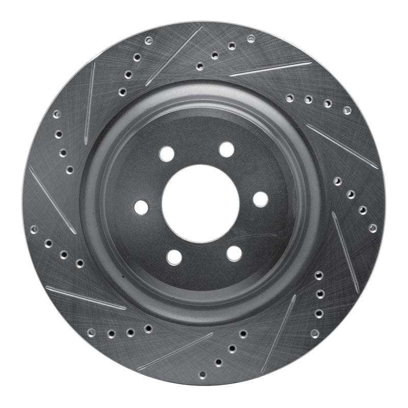 R1 03-17 Dodge Viper Rear Left Drilled & Slotted Silver Brake Rotor