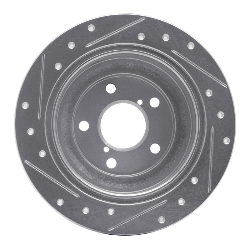 R1 90-08 Saab 9-2X Rear Right Drilled & Slotted Silver Brake Rotor