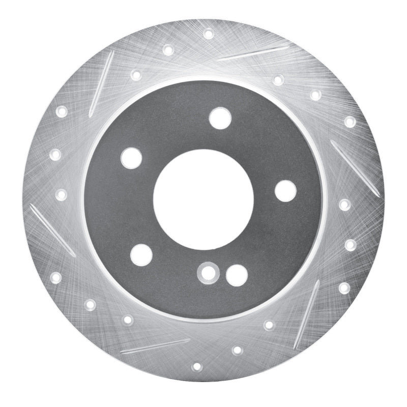 R1 94-98 Mercedes-Benz C220 Rear Left Drilled & Slotted Silver Brake Rotor