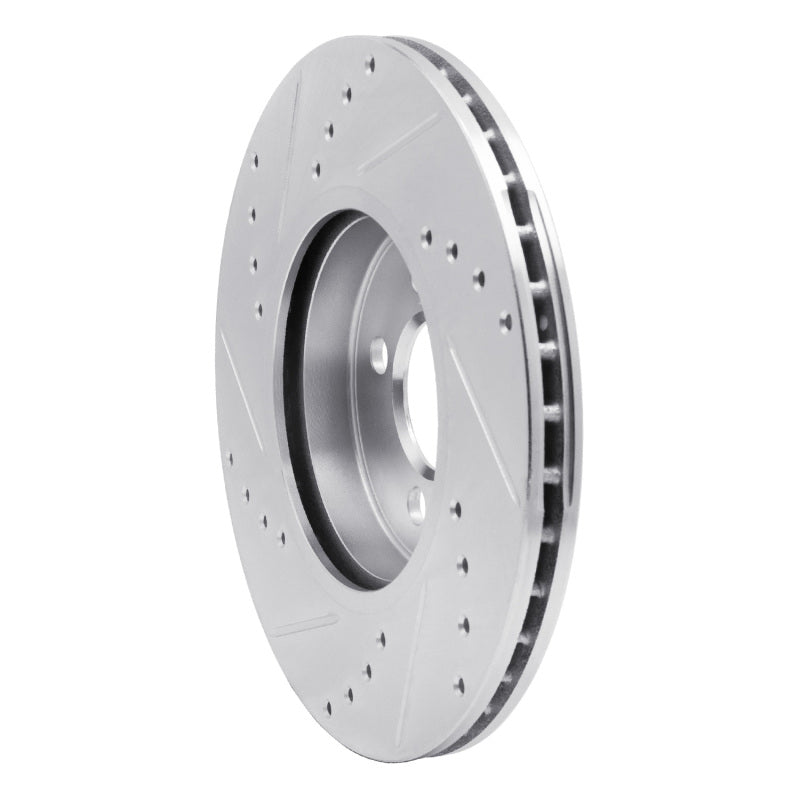 R1 07-15 Mini Cooper (Excl Clubman) Front Right Drilled & Slotted Silver Brake Rotor