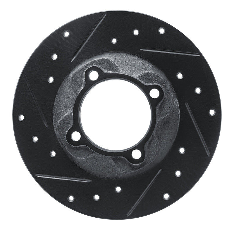 R1 81-85 Mazda GLC Front Left Drilled & Slotted Black Brake Rotor