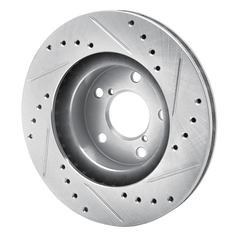 DFC 90-01 Subaru Impreza Front Left Drilled & Slotted Silver Brake Rotor