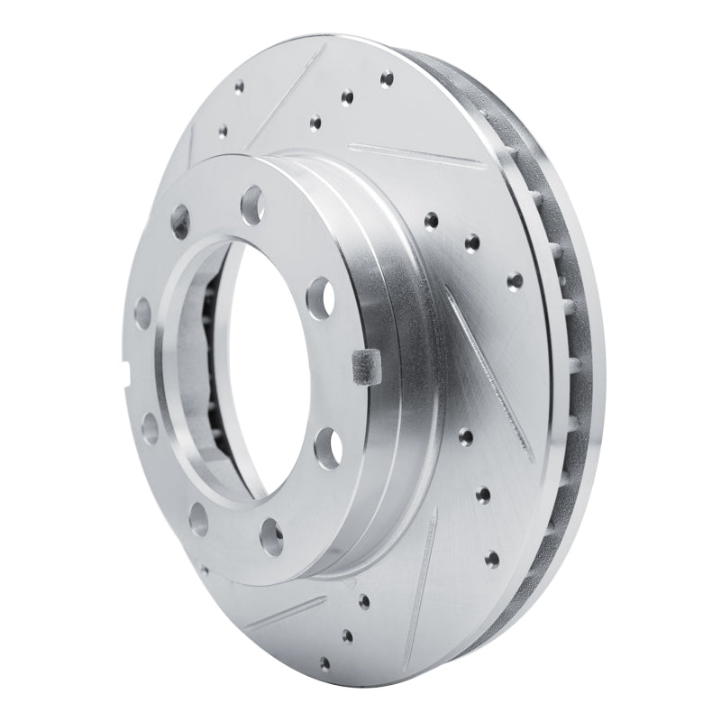R1 77-93 Chevrolet K30 Front Left Drilled & Slotted Silver Brake Rotor