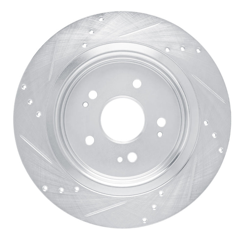 R1 15-25 Acura ADX Rear Right Drilled & Slotted Silver Brake Rotor