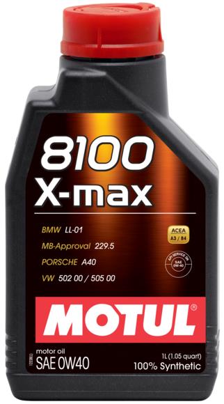 Motul 5L Synthetic Engine Oil 8100 0W40 X-MAX - Porsche A40