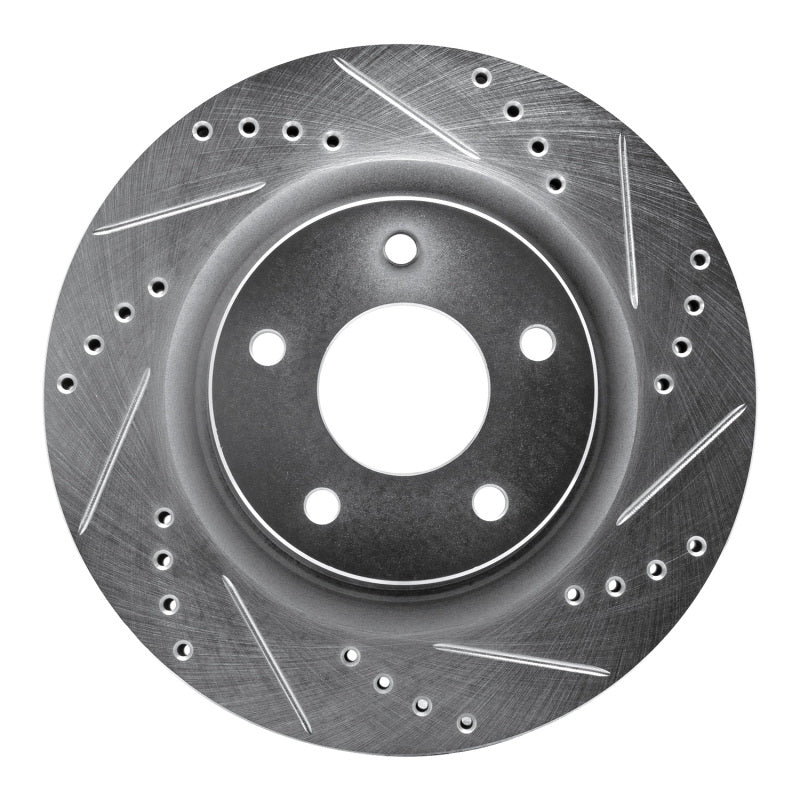 R1 07-13 Nissan Altima Front Right Drilled & Slotted Silver Brake Rotor