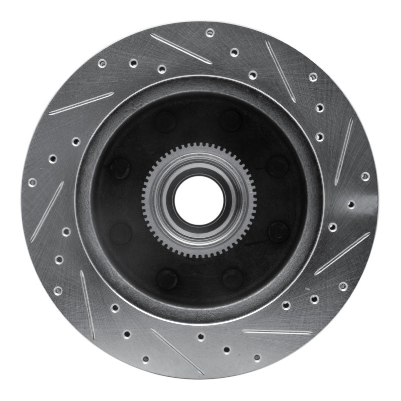 R1 98-03 Dodge Ram 2500 Van Front Left Drilled & Slotted Silver Brake Rotor