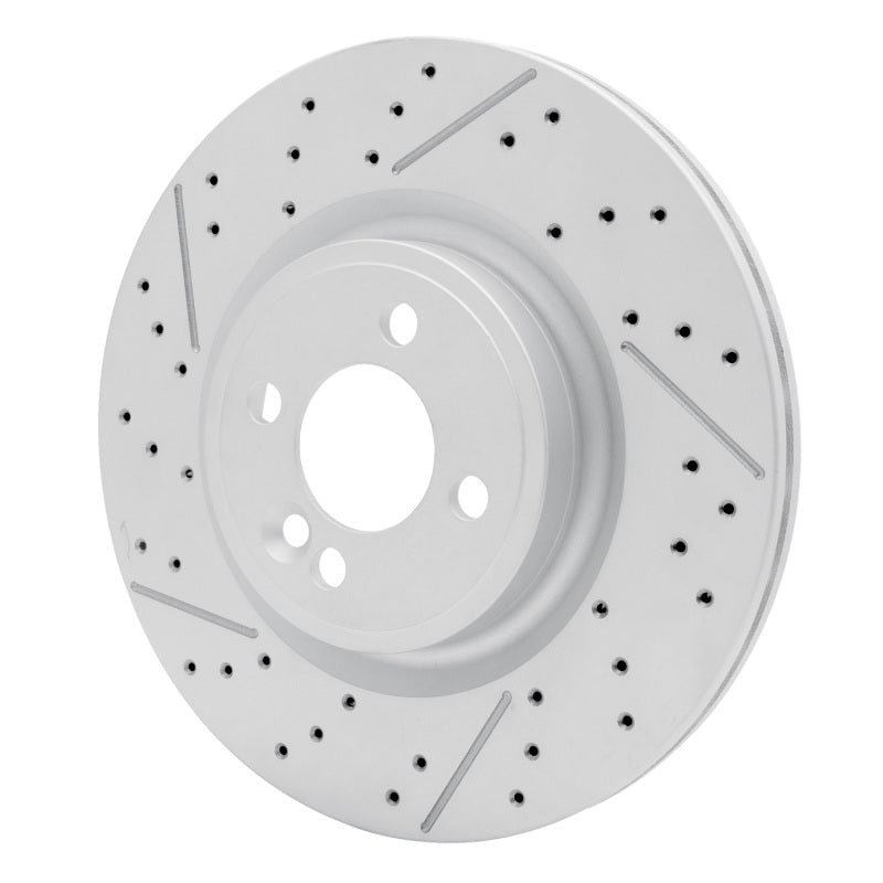 R1 09-14 Mini Cooper (Excl Clubman) Front Drilled & Slotted GeoSPEC Coated Rotor