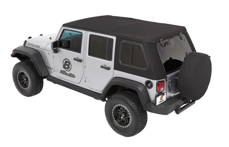 Bestop 07-18 Jeep Wrangler JK 4-Door Trektop Pro (Premium Black Twill)