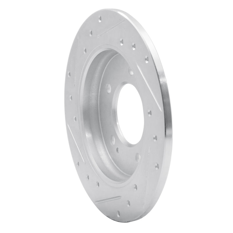 R1 17-25 Hyundai Elantra Rear Right Drilled & Slotted Silver Brake Rotor