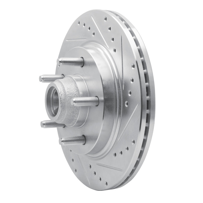 R1 00-04 Ford F-150 RWD Front Right Drilled & Slotted Silver Brake Rotor