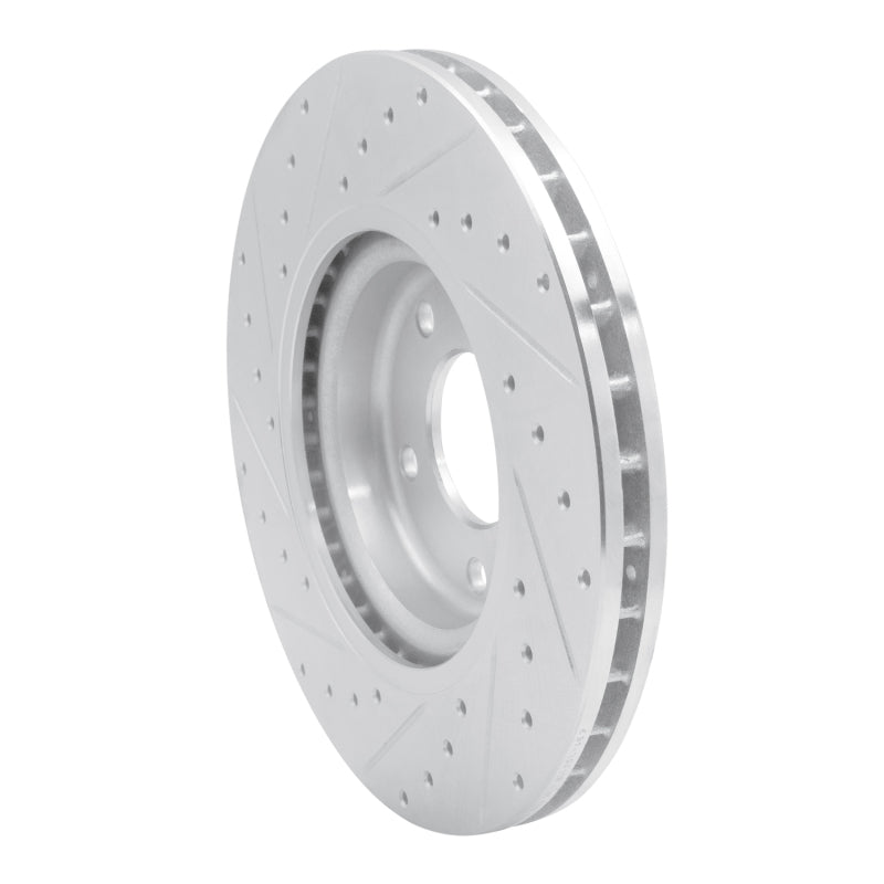 R1 98-06 Jaguar XJR Front Right Drilled & Slotted Silver Brake Rotor