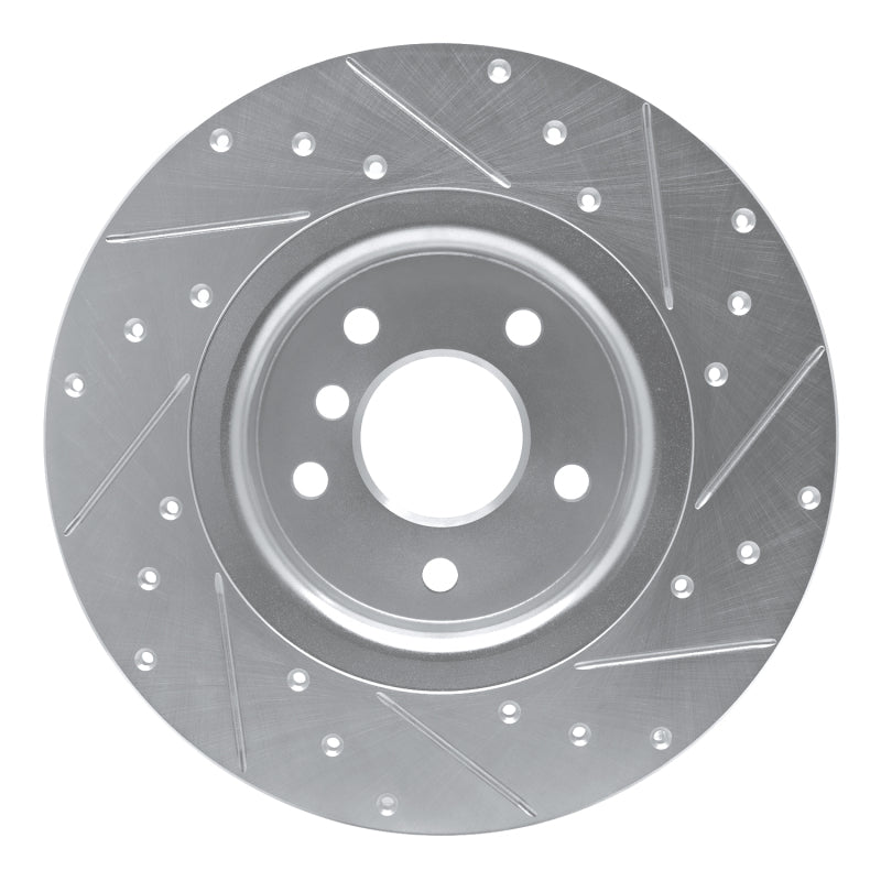DFC 17-19 Jaguar XE Rear Left Drilled & Slotted Silver Brake Rotor