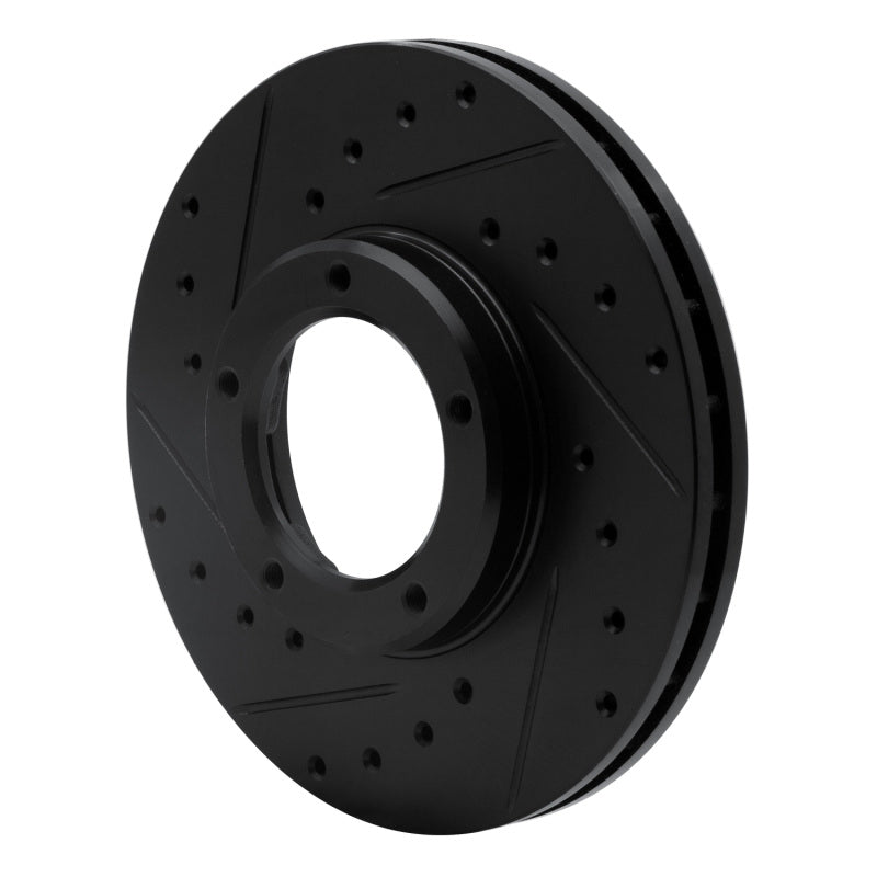 R1 85-92 Toyota Pickup Front Left Drilled & Slotted Black Brake Rotor