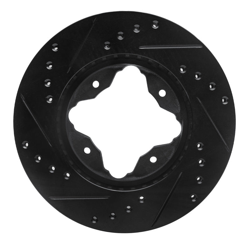 R1 90-97 Acura CL Front Right Drilled & Slotted Black Brake Rotor