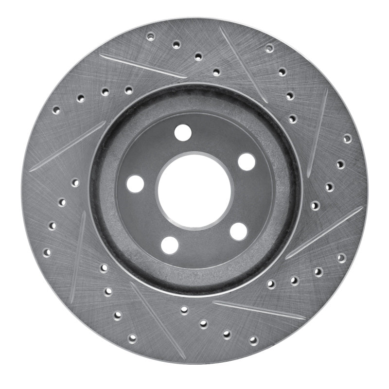 R1 01-10 Chrysler PT Cruiser Front Left Drilled & Slotted Silver Brake Rotor