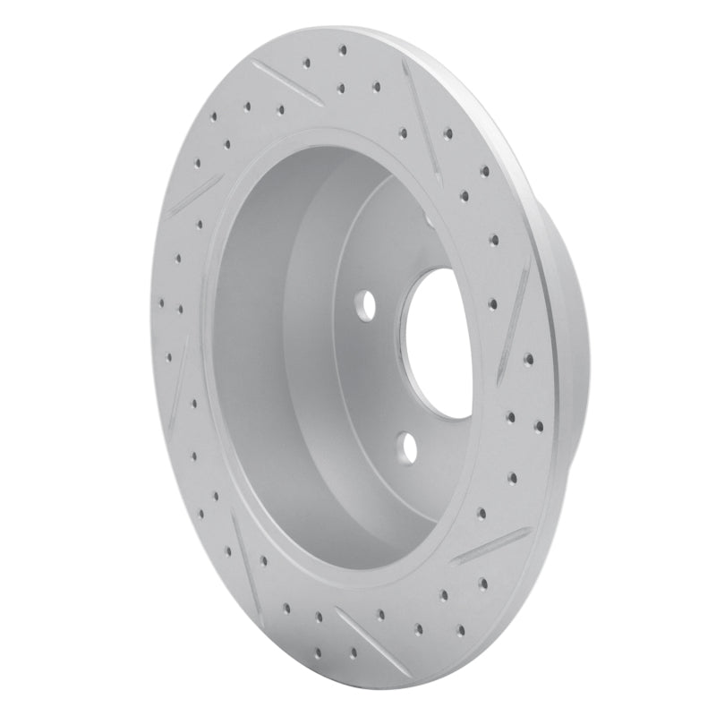 R1 99-04 Jeep Grand Cherokee Rear Left Drilled & Slotted Geo-Carbon Rotor