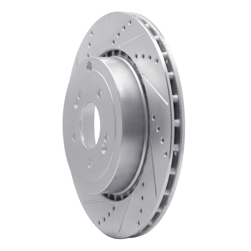 R1 18-25 Genesis G70 Rear Left Drilled & Slotted Silver Brake Rotor