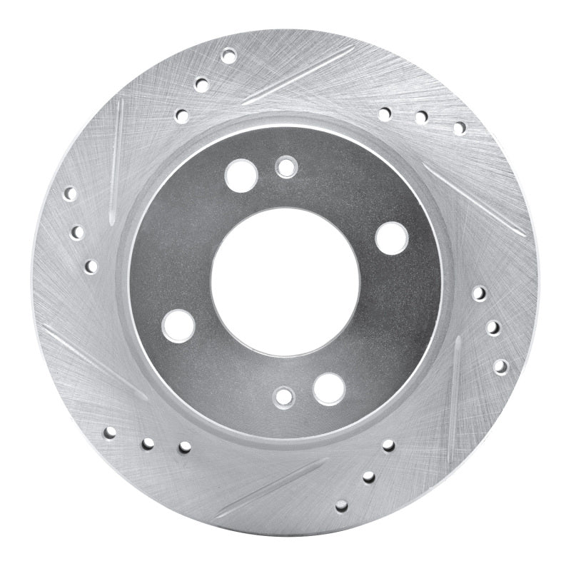 DFC 14-15 Mitsubishi Mirage Front Left Drilled & Slotted Silver Brake Rotor