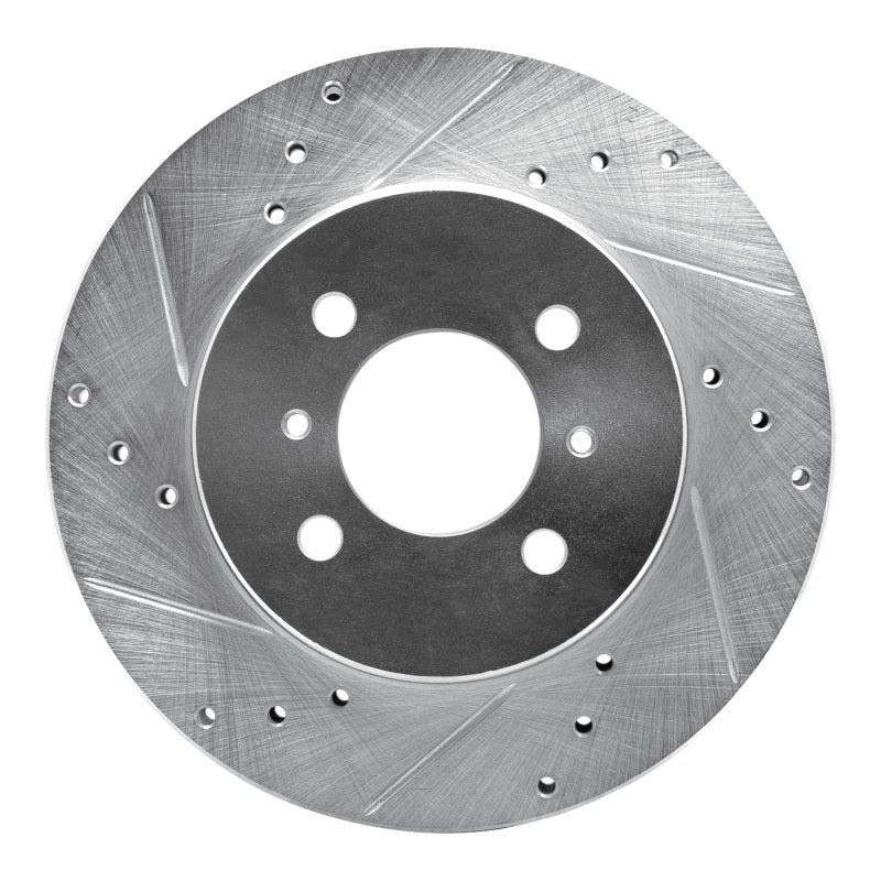 DFC 98-07 Mitsubishi Lancer Front Left Drilled & Slotted Silver Brake Rotor