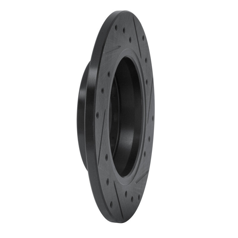 R1 01-03 Volkswagen EuroVan Front Left Drilled & Slotted Black Brake Rotor