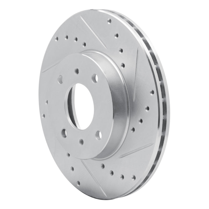 R1 93-06 Infiniti G20 Front Right Drilled & Slotted Silver Brake Rotor