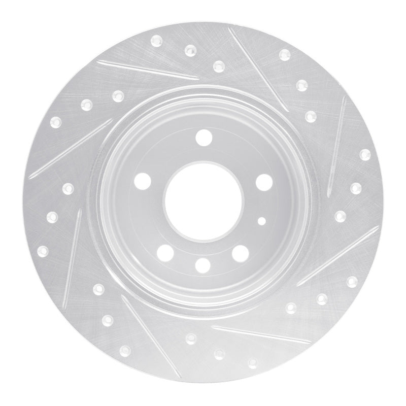 R1 97-08 Chevrolet ASTRA (Mexico) Rear Left Drilled & Slotted Silver Brake Rotor