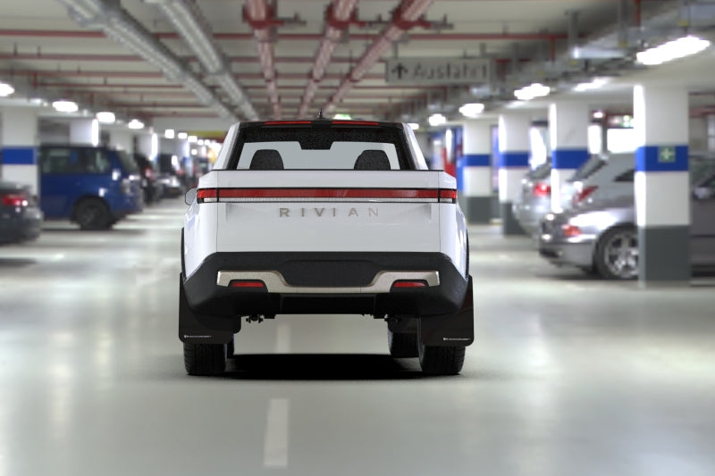 Rally Armor 22-25 Rivian R1T Black UR Mud Flap w/White Logo