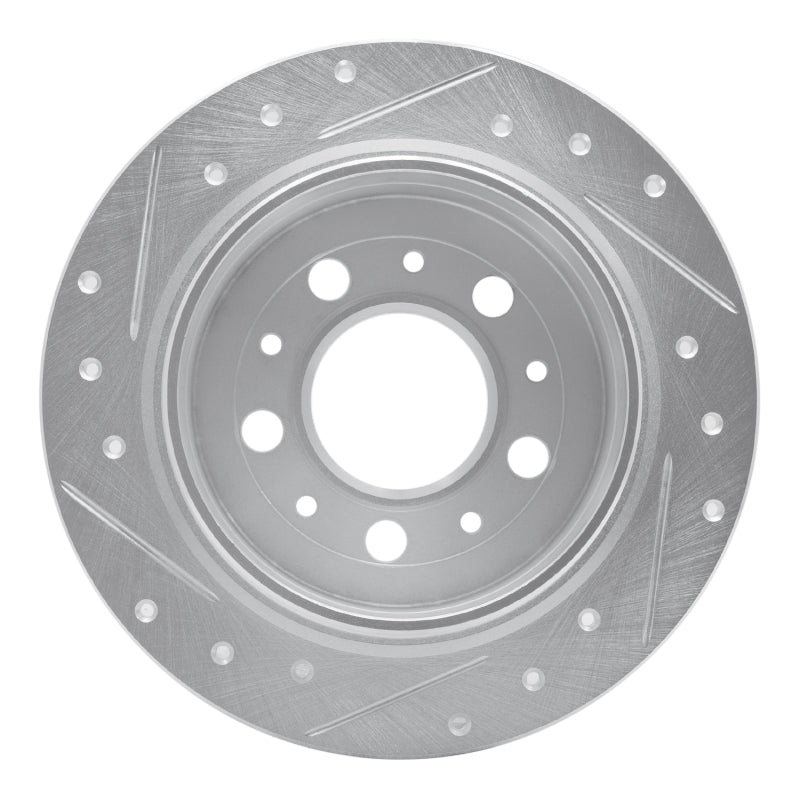 R1 95-97 Volvo 960 Rear Right Drilled & Slotted Silver Brake Rotor