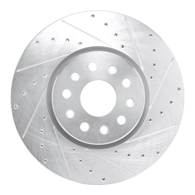 R1 21-25 Dodge Charger Daytona Front Right Drilled & Slotted Silver Brake Rotor