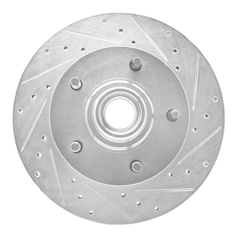 R1 94-03 Ford E-150 Econoline Club Wagon Front Right Drilled & Slotted Silver Brake Rotor