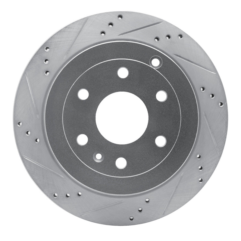 DFC 07-17 Buick Enclave Rear Left Drilled & Slotted Silver Brake Rotor