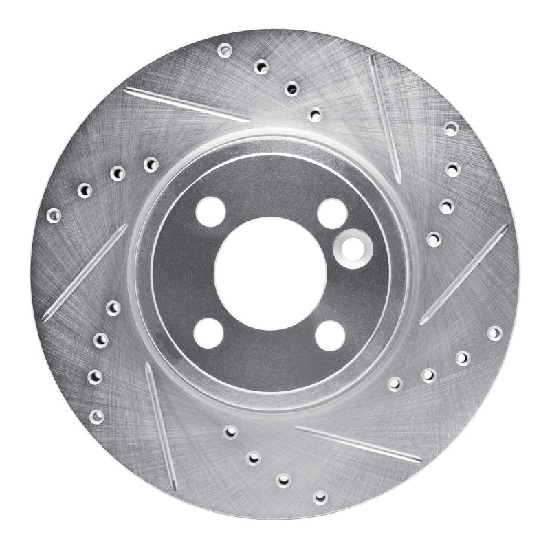 DFC 07-15 Mini Cooper (Excl Clubman) Front Right Drilled & Slotted Silver Brake Rotor