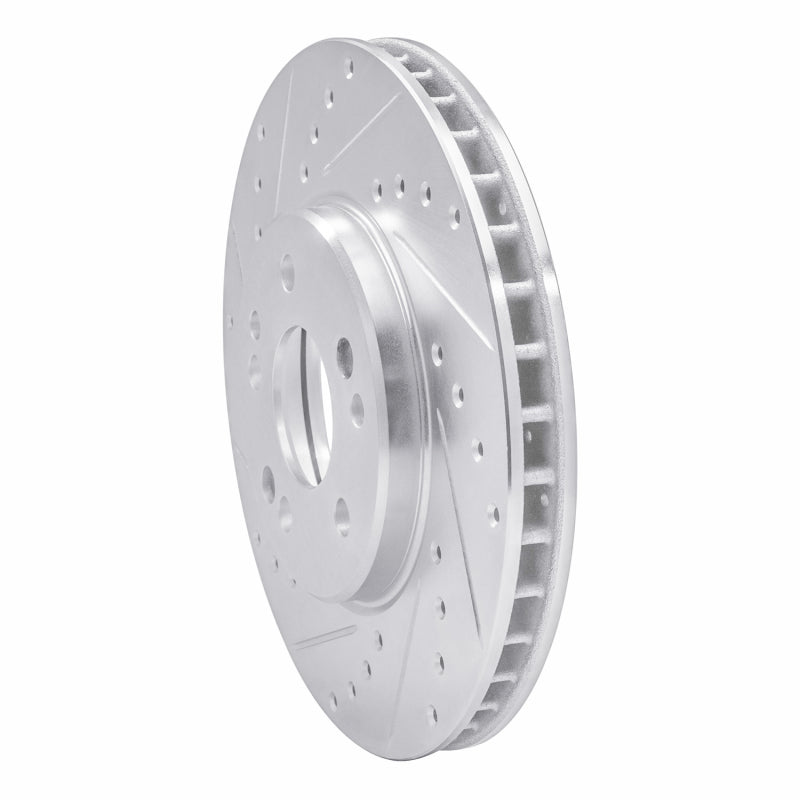 R1 90-98 Mercedes-Benz SL500 Front Left Drilled & Slotted Silver Brake Rotor