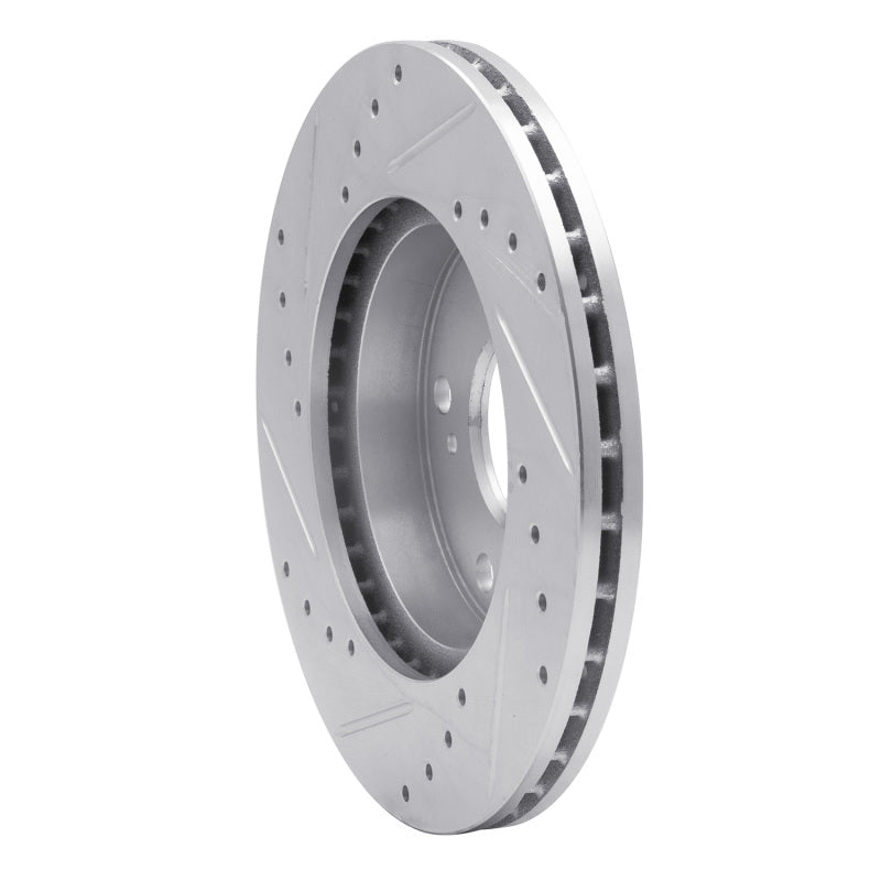 R1 02-15 Acura RSX Front Right Drilled & Slotted Silver Brake Rotor