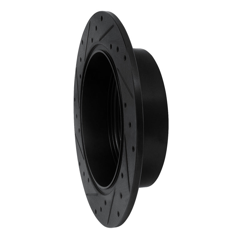 R1 04-05 Toyota RAV4 Rear Right Drilled & Slotted Black Brake Rotor