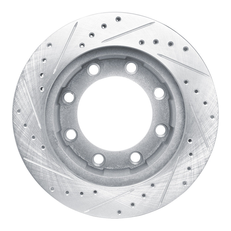 R1 76-79 Ford F-250 4WD (Excl Super Duty) Front Right Drilled & Slotted Silver Brake Rotor