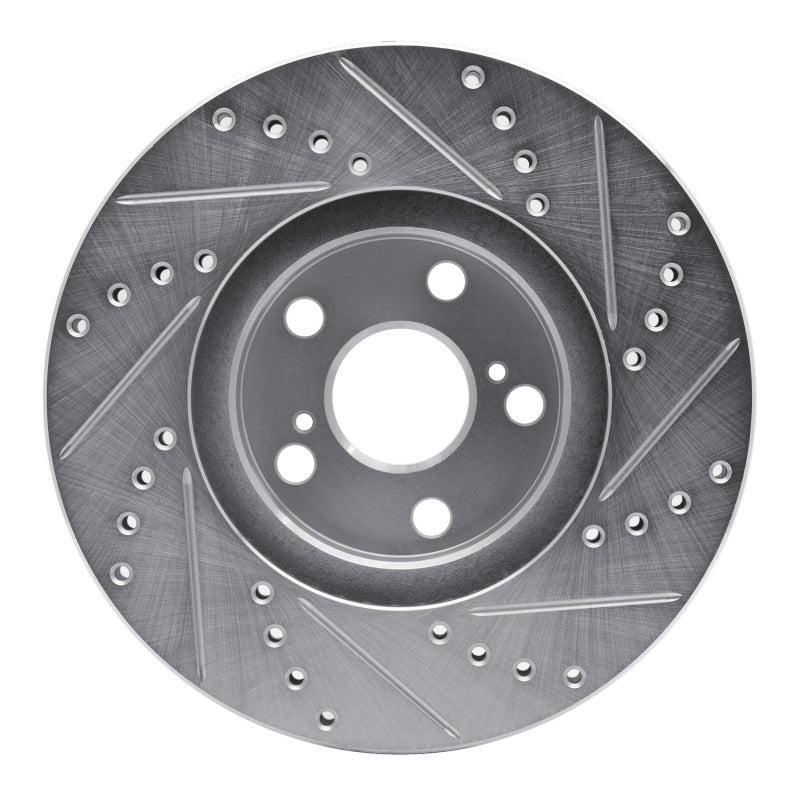 DFC 00-10 Pontiac Vibe Front Left Drilled & Slotted Silver Brake Rotor
