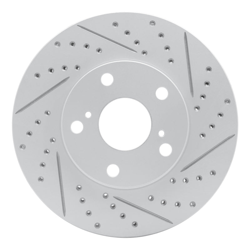 R1 92-06 Lexus ES300 Front Right Drilled & Slotted Geo-Carbon Rotor